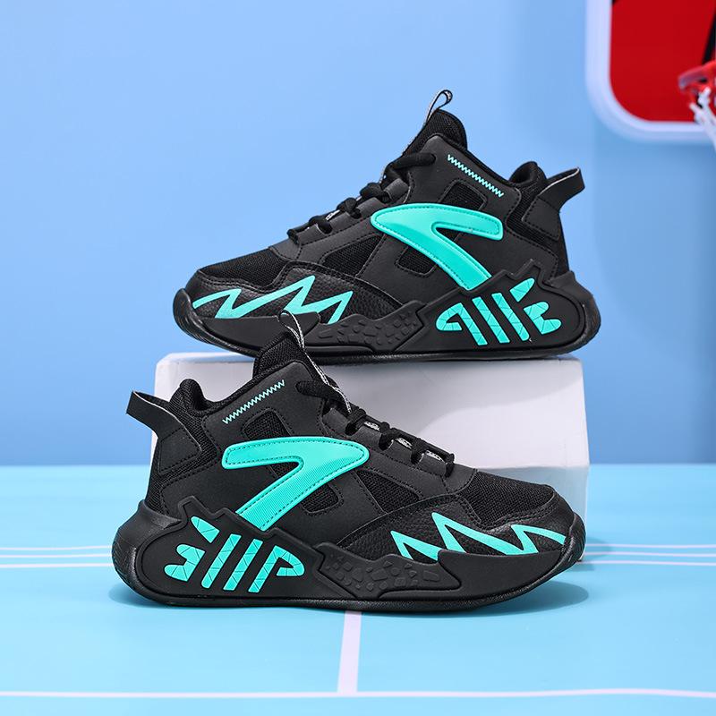 2025 Basketball Shoes Teen Boys Spring Children's Sports Shoes Running Mesh Breathable Lightweight Versatile Running Shoes