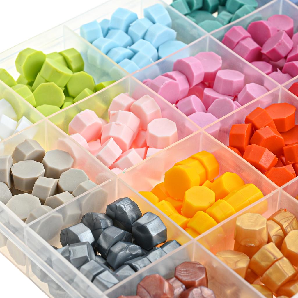 600Pcs/box 24 Assorted Color Sealing Wax Beads Ideal for Wax Seal Stamp Wedding Letter Envelope Decor Wine Bottle Wax Sealing