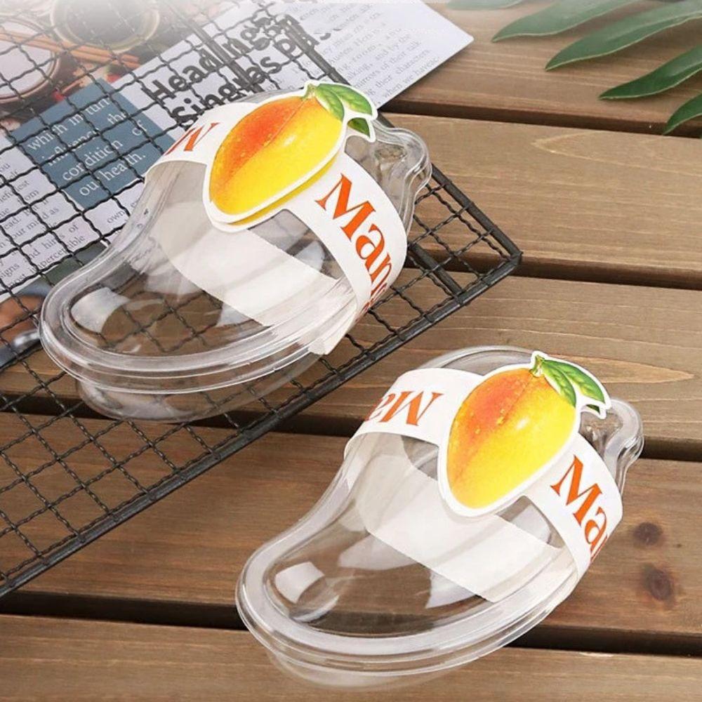 50 Stück Backverpackungsbox Mango-Kuchenbox Transparente Fruchtförmige Verpackungsbox Käse