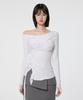 Peulleeoeob Handmade Twisted One-Shoulder Long Sleeve (Fl-117_White)