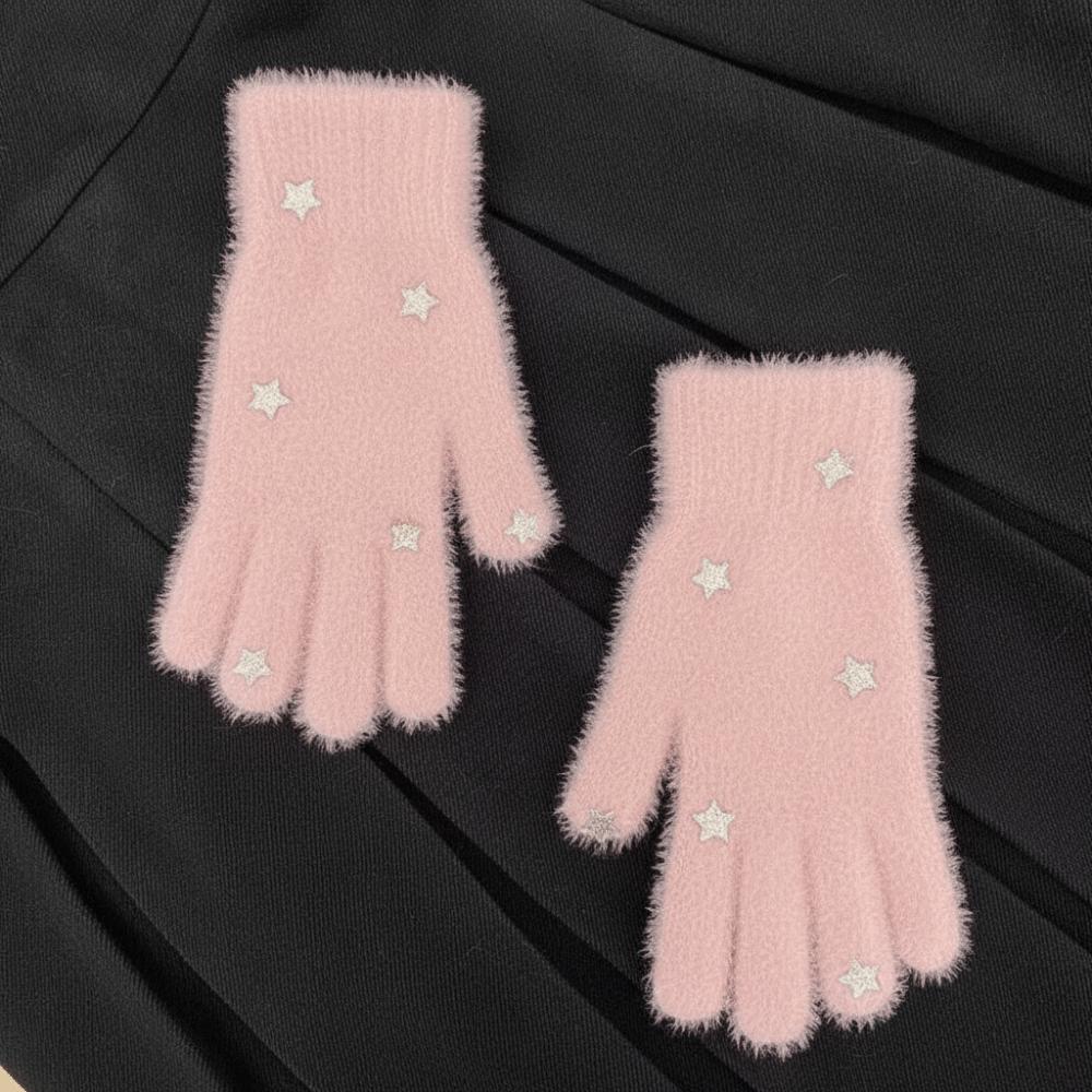 

Plush Furry Gloves Thickened Cold-proof Gloves Fashion Coral Velvet Gloves Women Girls розовый