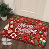 Flannel Merry Christmas Doormat, Absorbent Non-Slip Multi-Design Rug, Machine Washable Christmas Mat for Home Entryway