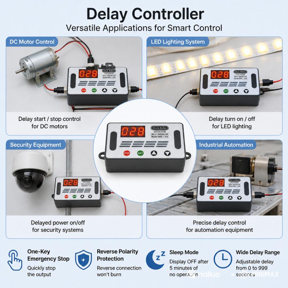 DC 1V-11V Dual MOS Time Delay Relay High Level Trigger LED Digital Display Cycle Time Timer Delay Switch Circuit 11V 11V 1-999