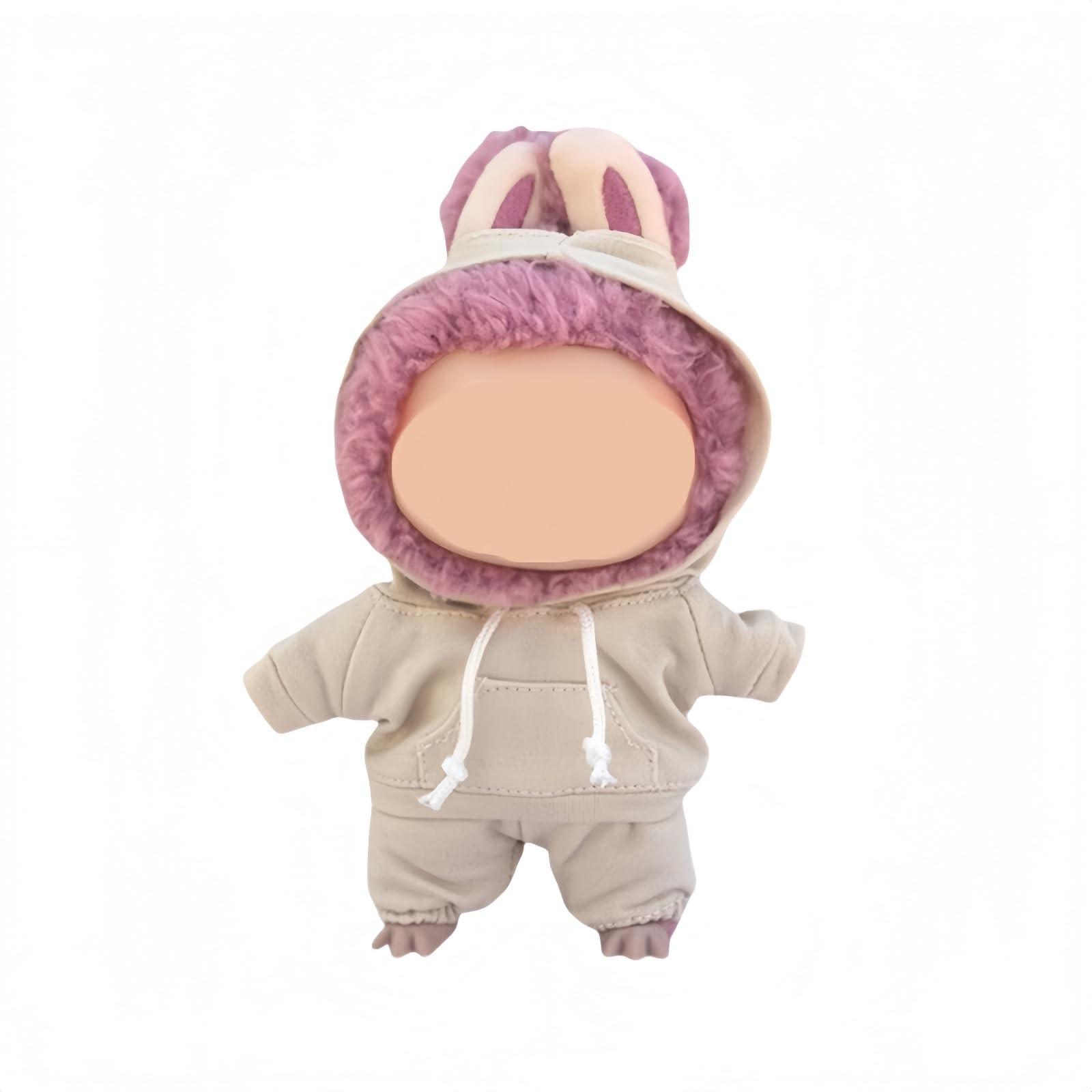 

Одежда для куклы 17 см, повседневная толстовка с капюшоном и штаны, кукла в комплект не входит One Size хаки