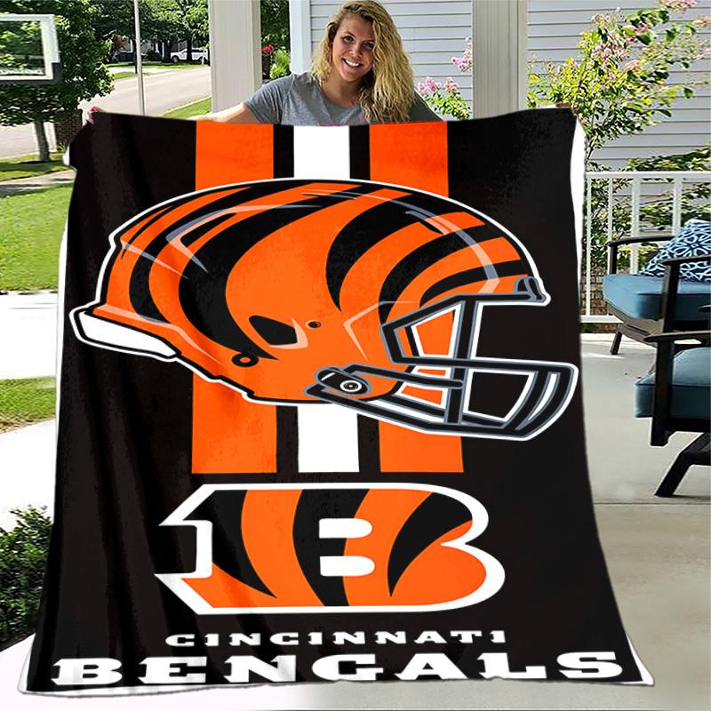 1pc Blanket - Cincinnati Bengals LOGO Print Design, Lightweight Blanket for Sofa, Bed- Soft &Warm, Gift for All Seasons