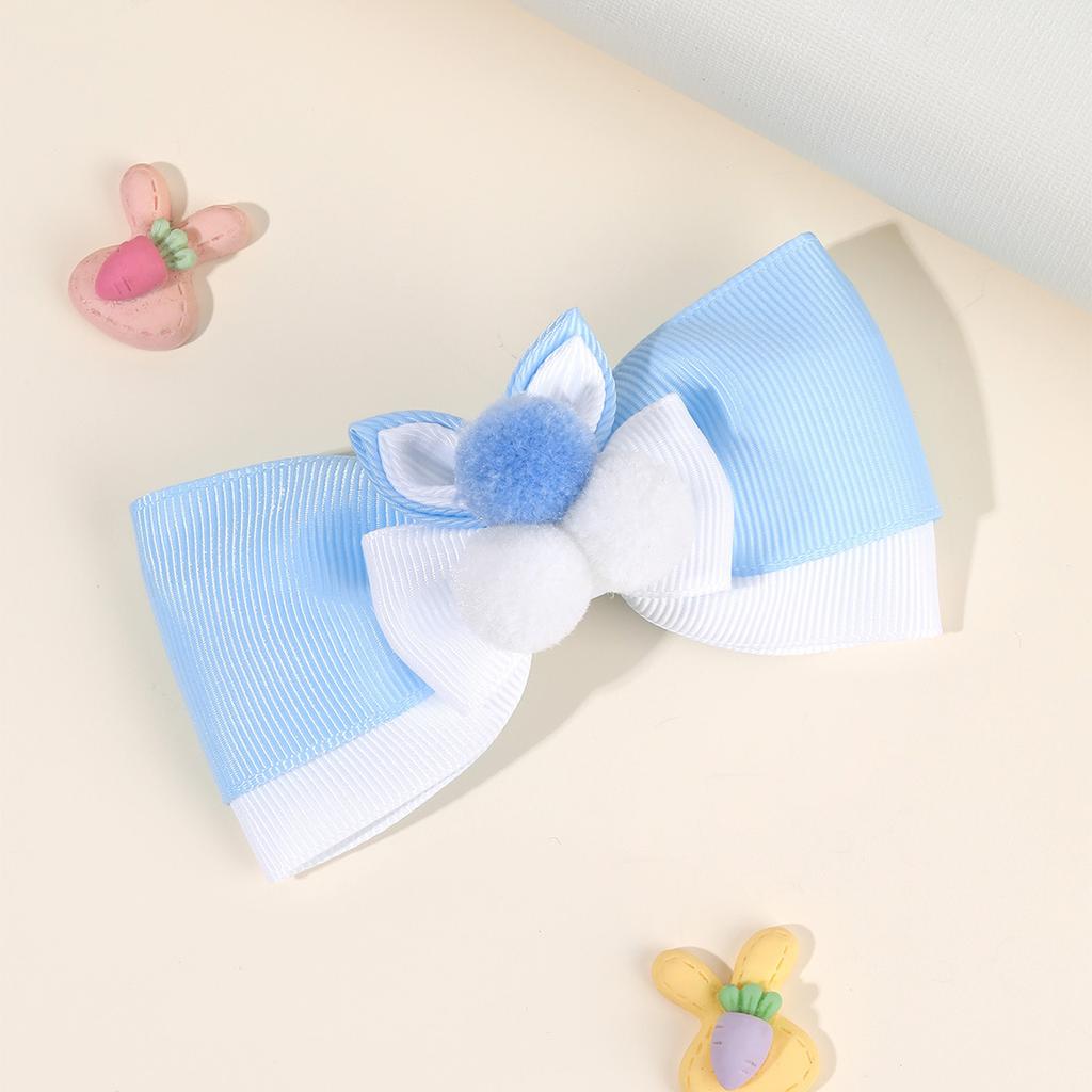 2Pcs New Cute Children's Candy Hairpin, Ribbed Hairpin, Rabbit Ear Hair Accessories Bow Headdress Clip Gift