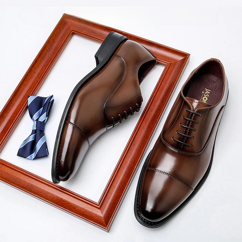 Fashion Men's Dress Shoes High Quality Elegant Wedding Shoes Fashion Slim Fit Pointed Pullover Shoes for Men Breathable Leather Shoe