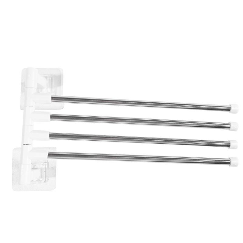 

1 шт. вешалка для полотенец для ванной комнаты, вращающийся держатель для полотенец, вращающийся штанга для полотенец из нержавеющей стали, кухонная полка, вешалка, настенная 4 Layers