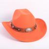 Popular European and American Fashion OL Style One-word Cowboy Hat Men's and Women's High-end Top Hat Jazz Hat Felt Hat