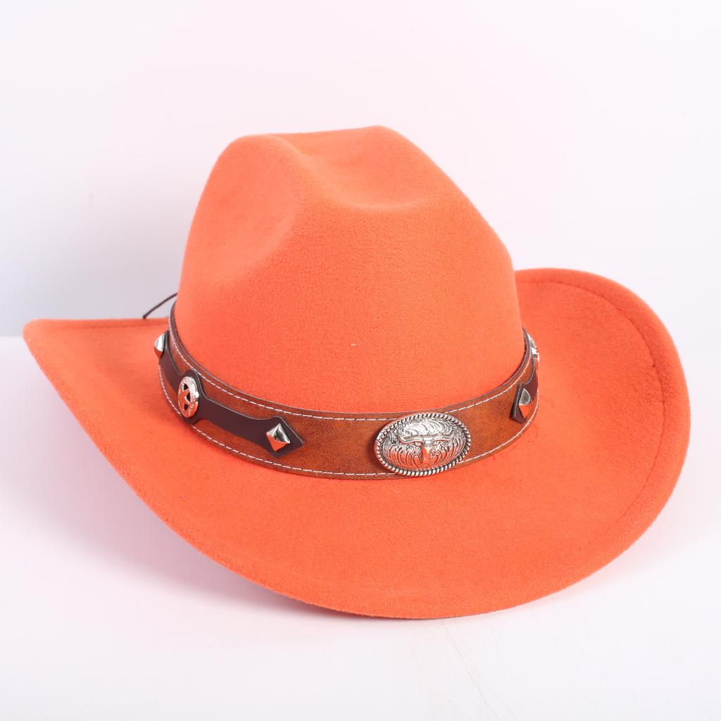 Popular European and American Fashion OL Style One-word Cowboy Hat Men's and Women's High-end Top Hat Jazz Hat Felt Hat