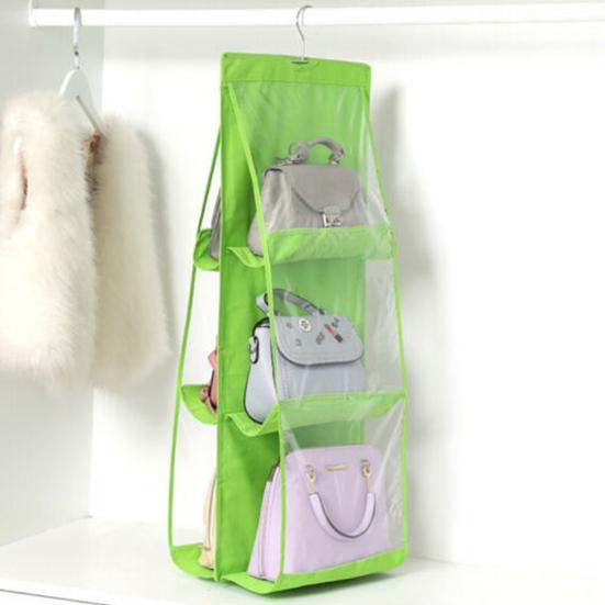 Organization Breathable Practical 3 Layers 6 Pockets Wardrobe Pockets Handbag Storage Bag Hanging Organizer