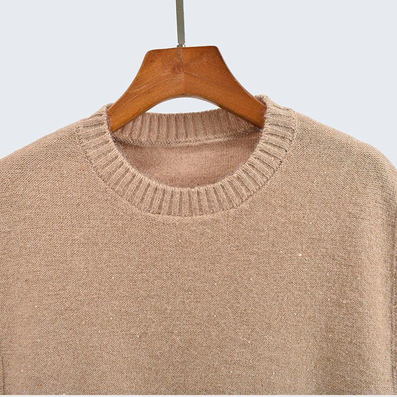 And Winter Round Neck Sleeveless Vest Waistcoat Small Sequin Flash Silk Stitching Knitting Sweaters Women's Clothing Preppy Style Easiest for Match