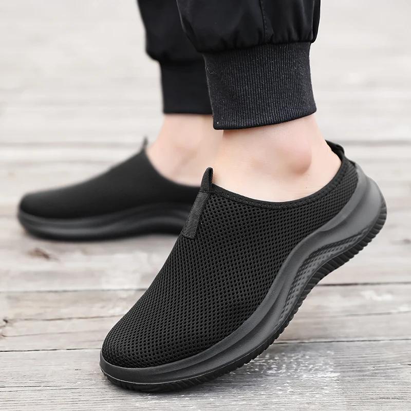 Half Slippers Sandals Men Non Slip Soft Shoes Comfortable Flat Heel Home Bedroom Plush Women's Slipper Outdoor Men's Shoes Male