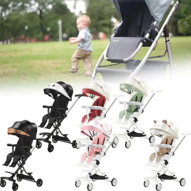 Wheeled Four Collapsible Baby Stroller Lightweight Foldable Seat Convertible