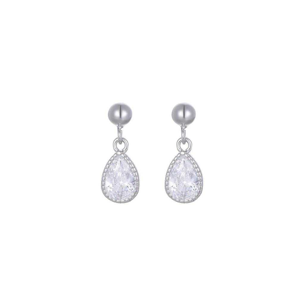 S925 Sterling Silver 18K Gold Plated Teardrop Zircon Earrings - Women's High-End Dangle Earrings with Exquisite Design