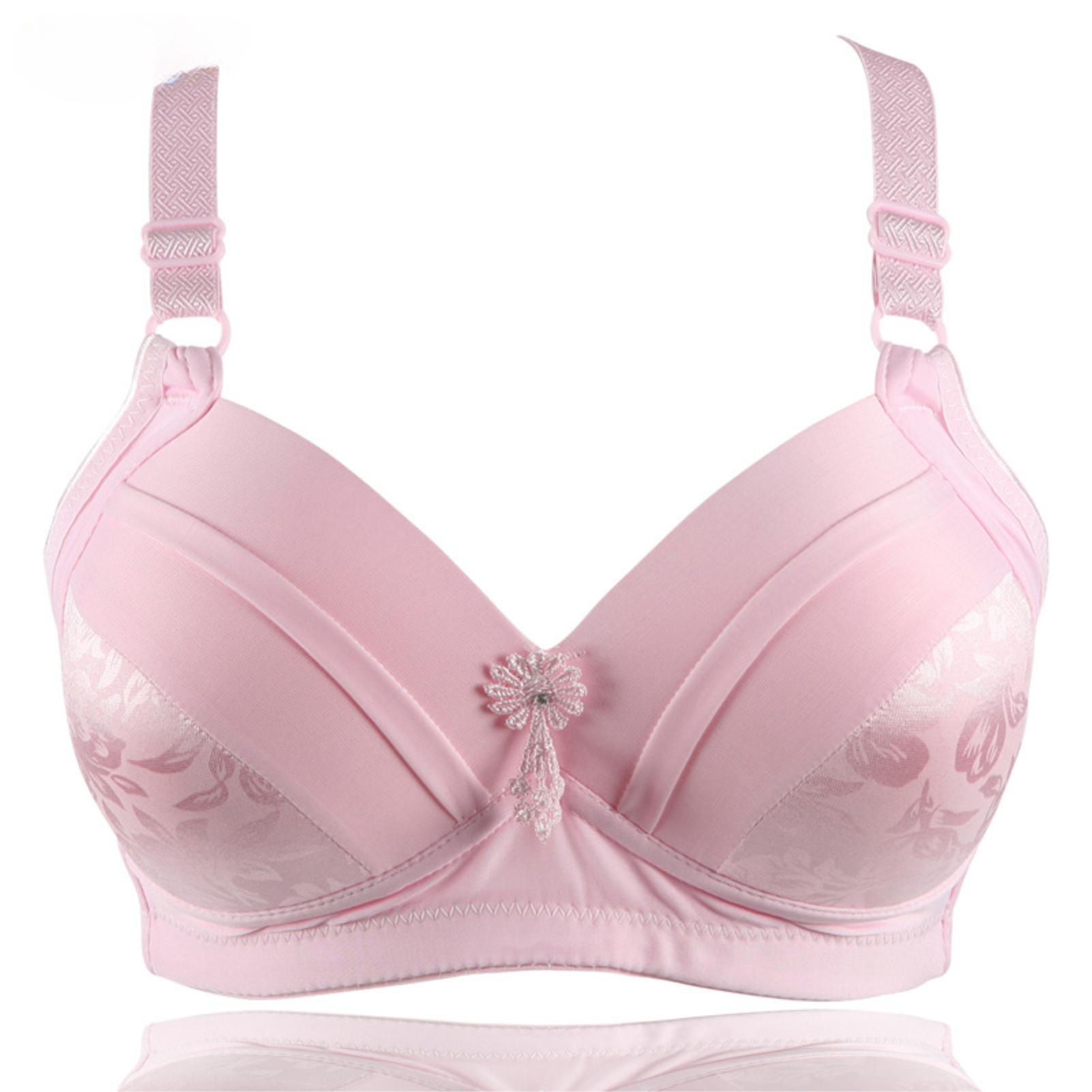 

Тонкая секция большого размера без нижнего белья со стальным кольцом, удобный дышащий бюстгальтер для сбора 40/90BC розовый