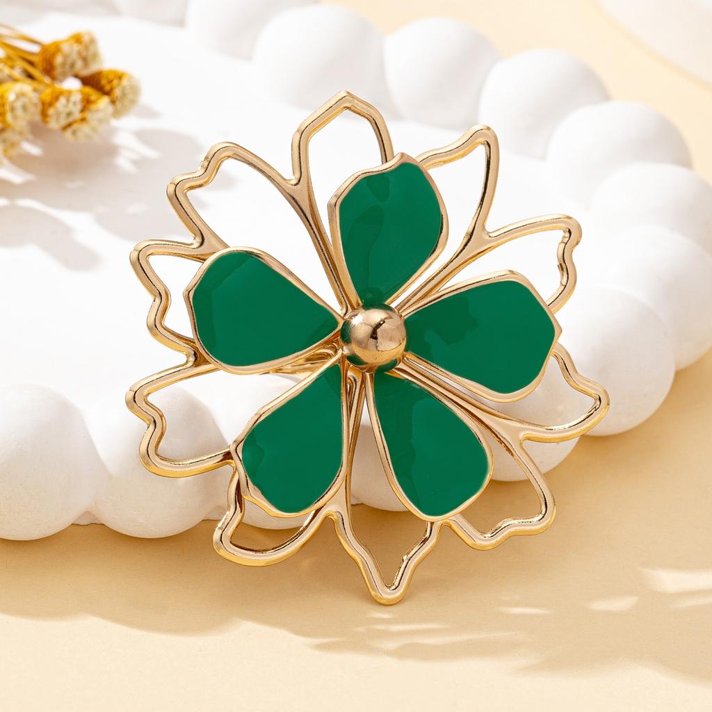 Women's Jewelry Set, Stereo Flower Green Holiday Style Ring Bracelet, Suitable for Daily Wear and Vacation