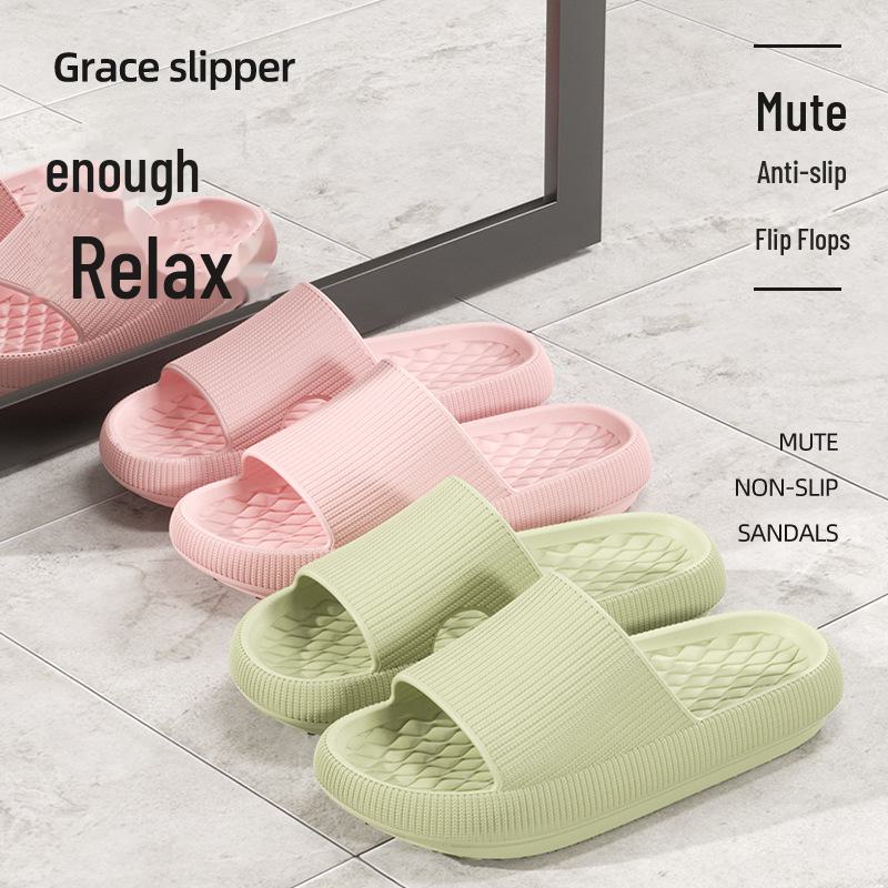 Летние домашние дезодорирующие тапочки для ванной для женщин - нескользящие сандалии с толстой подошвой - идеально подходят для дома и общежития 40/41 серый