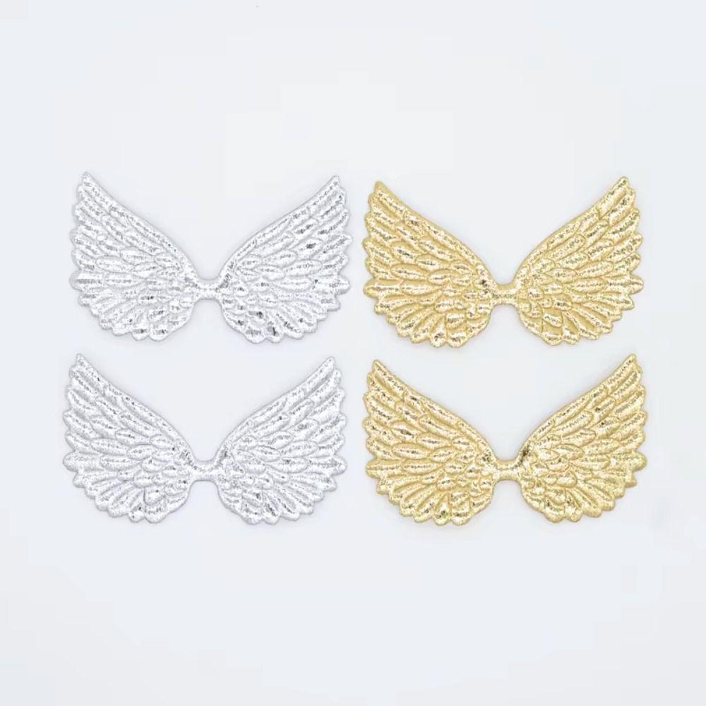 20PCS Gold And Silver Color Angel Wing Appliques Iron-On Patches DIY Crafts Patches For DIY Crafts