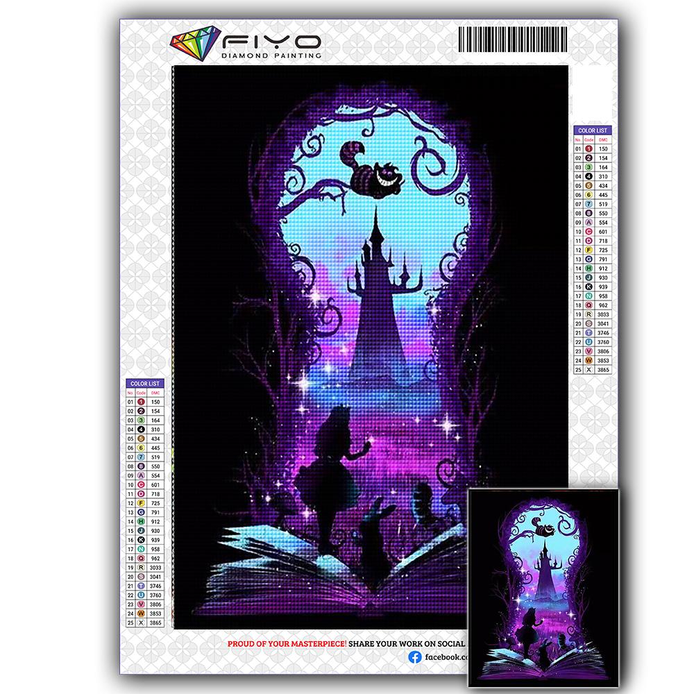 5D Diamond Embroidery Fairy Tale Full Square Diamond Painting Cartoon Diamond Mosaic Sunset Picture of Rhinestone Home Decor