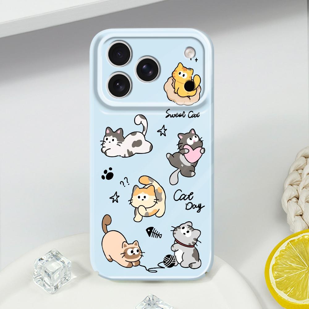 Happy Cat Phone Case For iPhone 17 Air 16 16E 15 14 Plus Pro Max Film Hard Cover