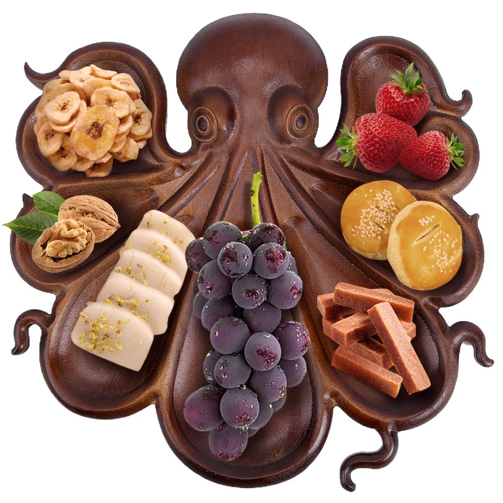 Octopus Charcuterie Platter Charcuterie Board Animal Themed Charcuterie Tray Wood Serving Tray for Cheese Meats Fruit