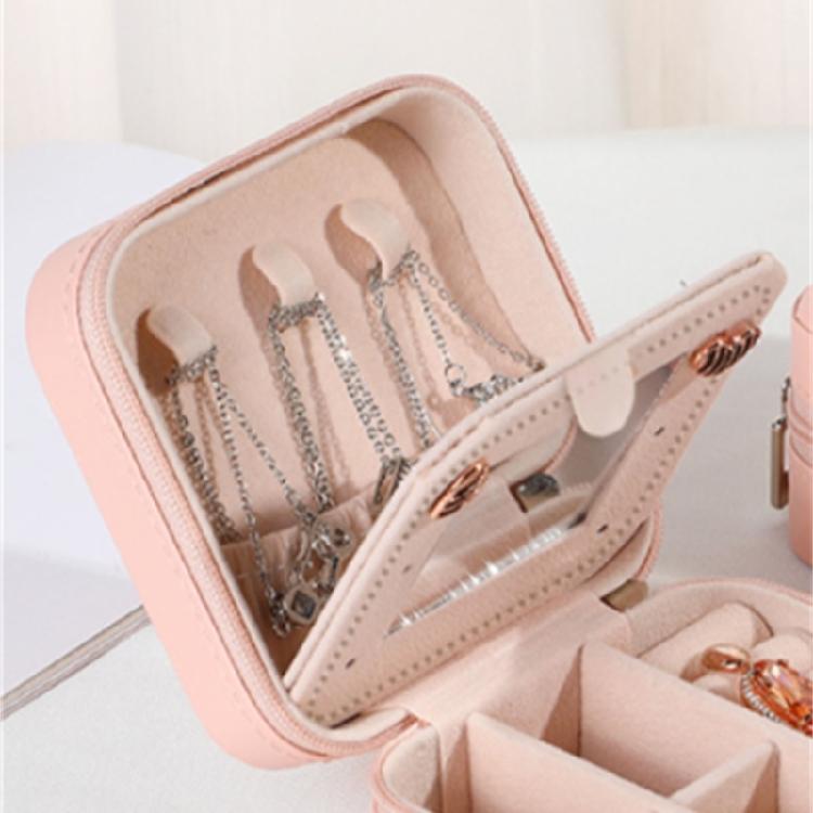 Jewelry Travel Organizers Letter Pattern Small Jewelry Container Fashion Portable Case PU Texture for Fashionable Lover
