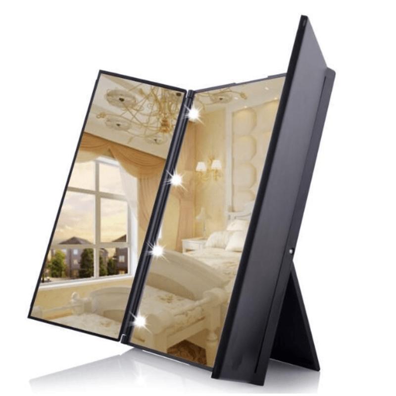 

Desktop Three Sided Mirror LED Makeup Mirror Makeup Mirror Makeup Mirror Fashion Makeup Mirror With Light Portable Foldable Three Fold Small Mirror