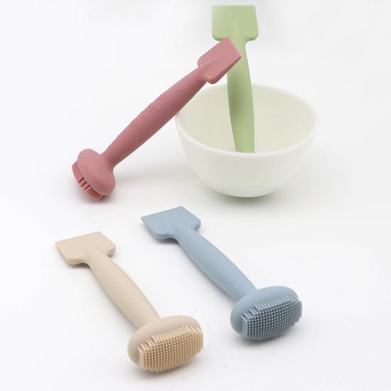 Facial Mud Applicator Brush Double-Headed Massage Brush with Ergonomic Handle Multi-purpose Face Clay Body Lotion Application Brush