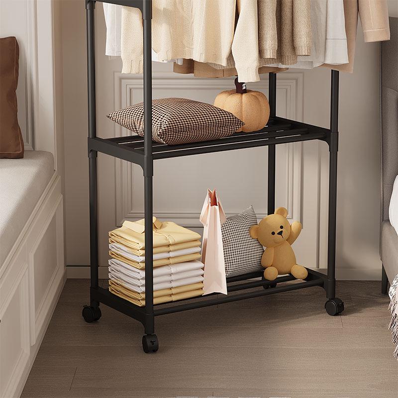 Movable Floor-Standing Children's Clothes Rack with Assembly & Drying Features