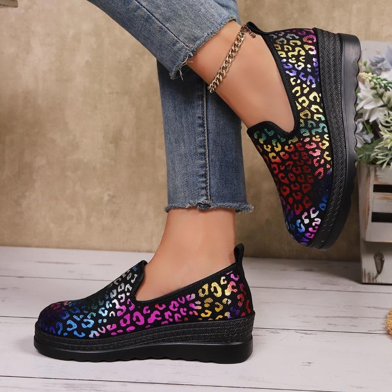 Flats Women Loafers Shoes Fashion Leopard Shoes 2025 Autumn New Trends Platform Sneaker Casual Walking Cozy Zapatillas De Mujer