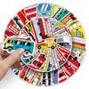 50 Cartoon Transportation Stickers for Kids: DIY Water Cup, Skateboard, Computer, Suitcase