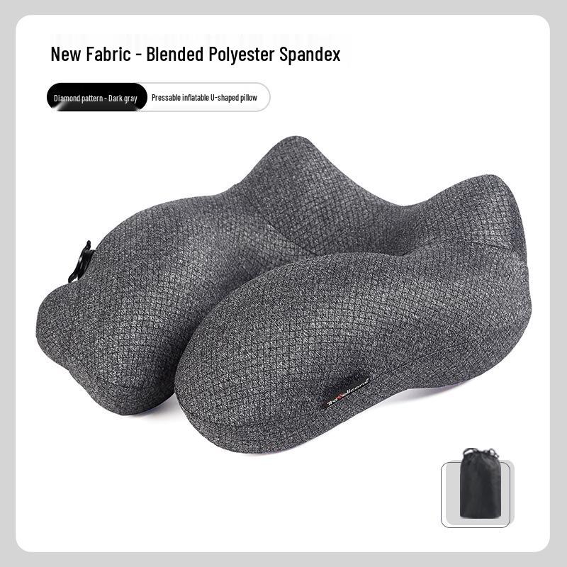 Customizable Inflatable U-Shaped Travel Pillow & Ice-Cool Back Cushion Inflatable U-shaped Pillow + Storage Bag