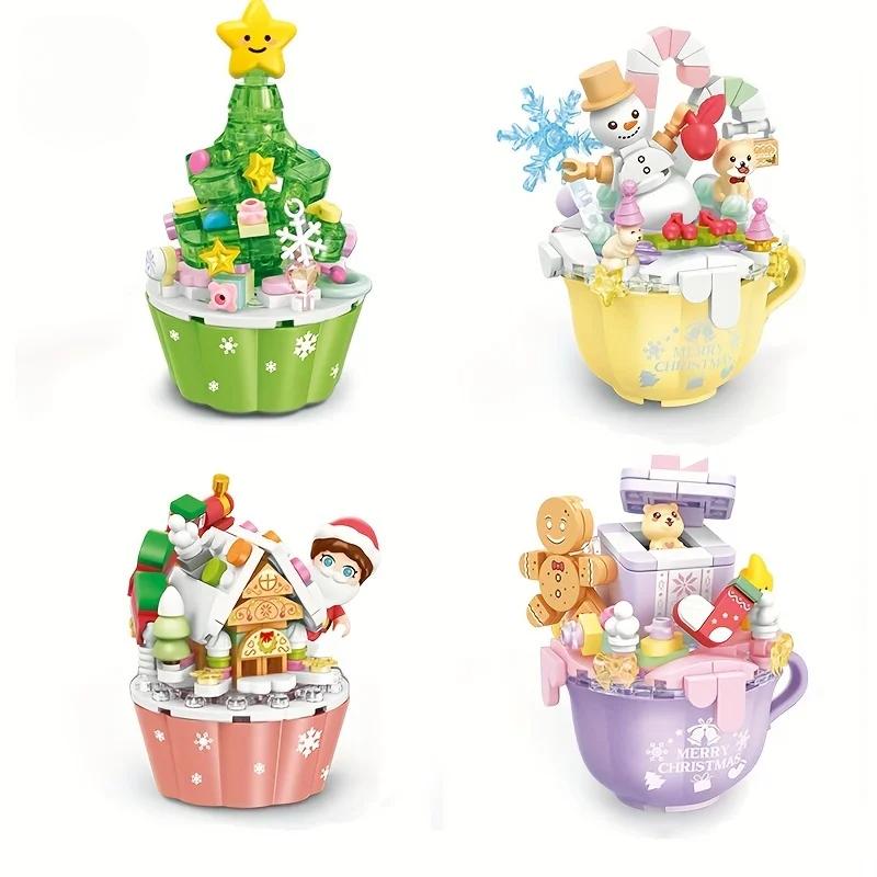 

Рождественский кекс Мини Снеговик Рождественская елка Пряничный домик Подарочная коробка Модель Строительные блоки Романтический новогодний подарок