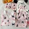 High-Value Cloud Cotton Pajamas Women'S Summer Cute Bow Cat Loungewear Short-Sleeved Three-Piece Set