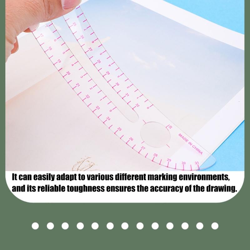 Plastic Sewing Ruler Set 9PCs Flexible Measuring Tools For Garment Designers