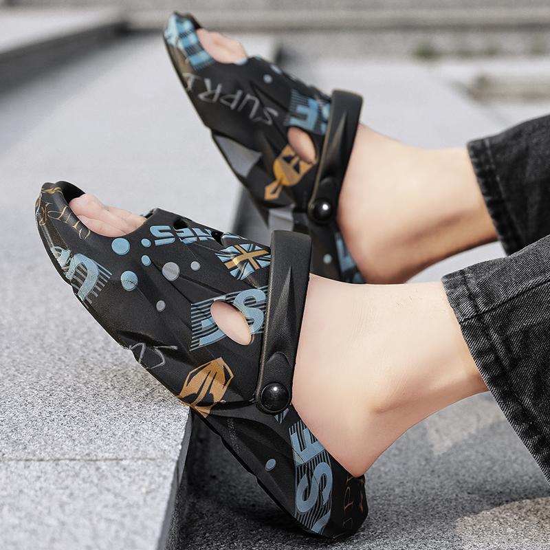 Fashion Men Slides Male Summer Shoes Outside Thick Sole Comfortable Home Men Slippers Outdoor Unisex Massage Shoes Hot Sale