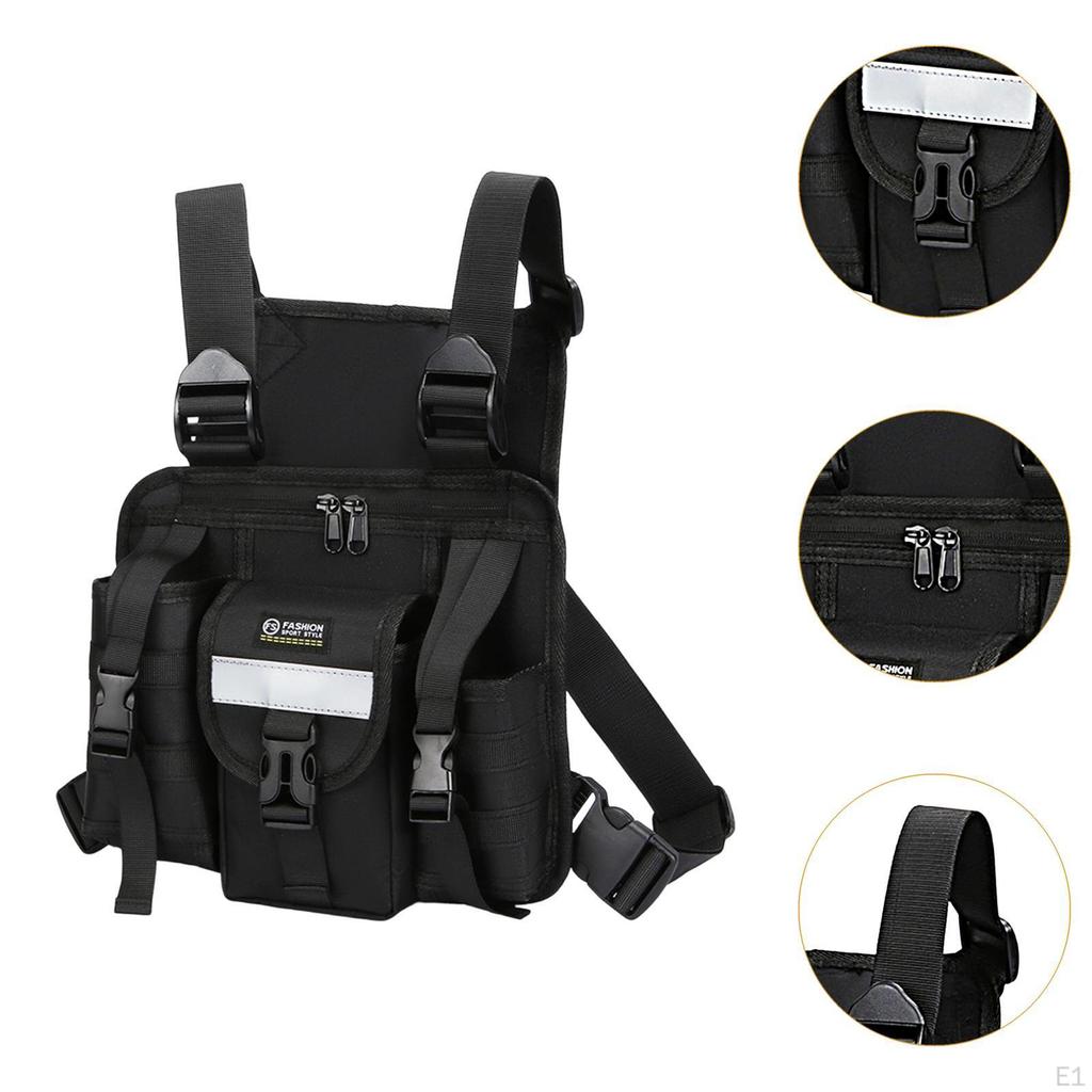 Outdoor Sports Chest Bag Adjustable Shoulder Strap Breathable Multifunctional Smooth Zipper for