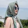 91CM large square scarf women's Japanese retro cashew flower cotton and linen silk scarf temperament lace thin sunscreen shawl headscarf