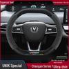 Changan Unik Steering Wheel Cover: Net Celebrity Car Interior, Flocking, Universal Four-Seasons Carbon Fiber.