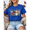 Women Christmas T‑Shirt Meowy Christmas Cute Cat Xmas Sweater Hat Reindeer Print Short Sleeve Casual Holiday Party Tee Tops Gift