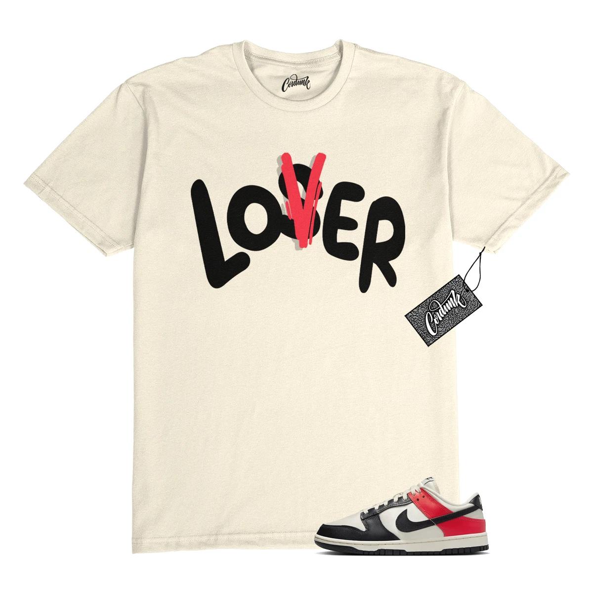 

Dunk Bright Crimson Black Toe Pale Ivory Low T Shirt to Match LOVER 4XL