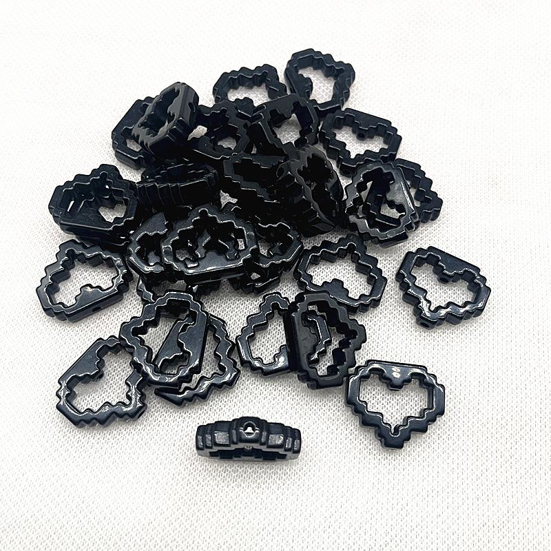 

Acrylic Solid Color Baking Paint Pixel Heart-shaped Frame Bead DIY Mobile Phone Chain Keychain Material Jewelry Accessories