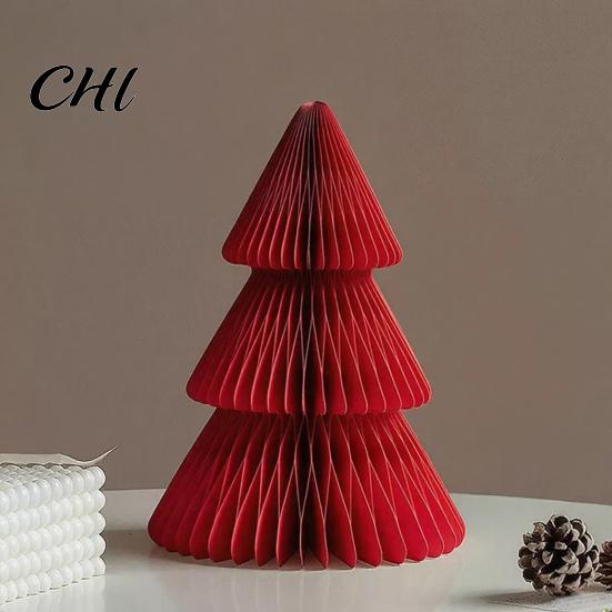 Layered Christmas Tree Decorations Decoration Hanging Ornament Easy Assembly Aesthetic Holiday Ornaments Festive Decor 3D Honeycomb Paper Setting