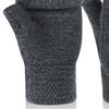 1 Pair Flip Fingerless Gloves Men Winter Soft Thick Warm Convertible Mittens for Typing Running
