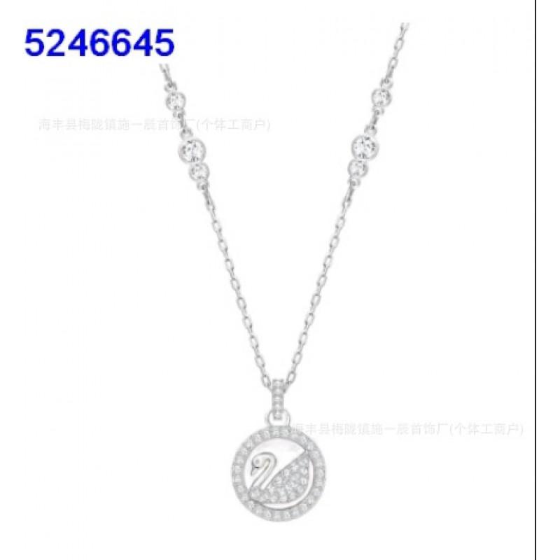 Womens Gradient Blue Swan Necklace Classic Clavicle Chain Fashion Jewelry