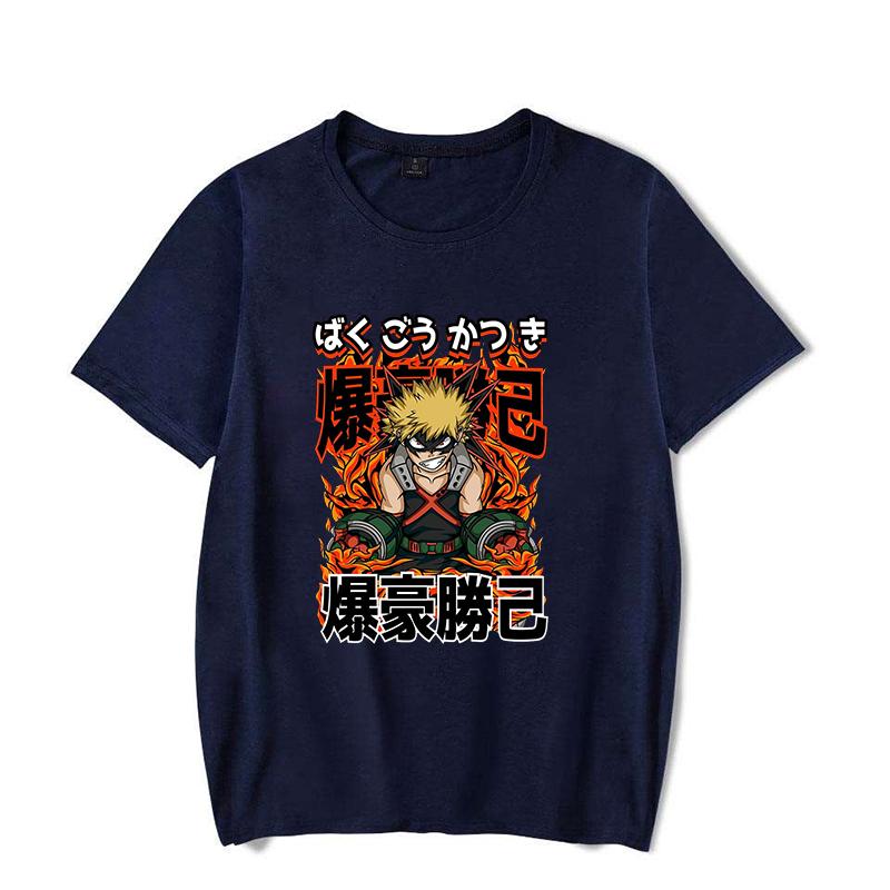 Vtipné tričko s potiskem Bakugou Katsuki Dámské Pánské Letní Ležérní Tričko s krátkým rukávem Módní Volné Topy Anime Trička