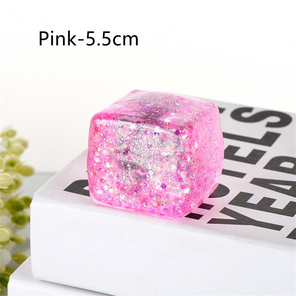Slow Rise Glitter Stress Cube Stress Balls Malt Sugar Stress Balls for Adults & Kids ADHD Fidget Toys Anxiety Squishy Toys