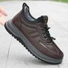 Cotton Shoes Men's Autumn and Winter Thick-soled Comfortable and Lightweight Casual Shoes Outdoor Trend Fashion Leather Velvet Warm Men's Shoes