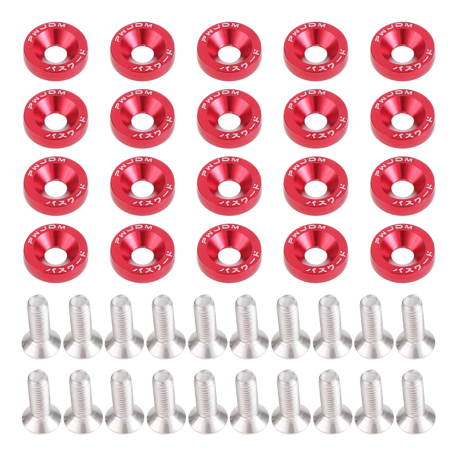 

20 шт. Плоские шайбы M6 Болты Номерной знак Бампер Шайбы Винты Болты M6 Декоративные прокладки Болты Красные M6 красный